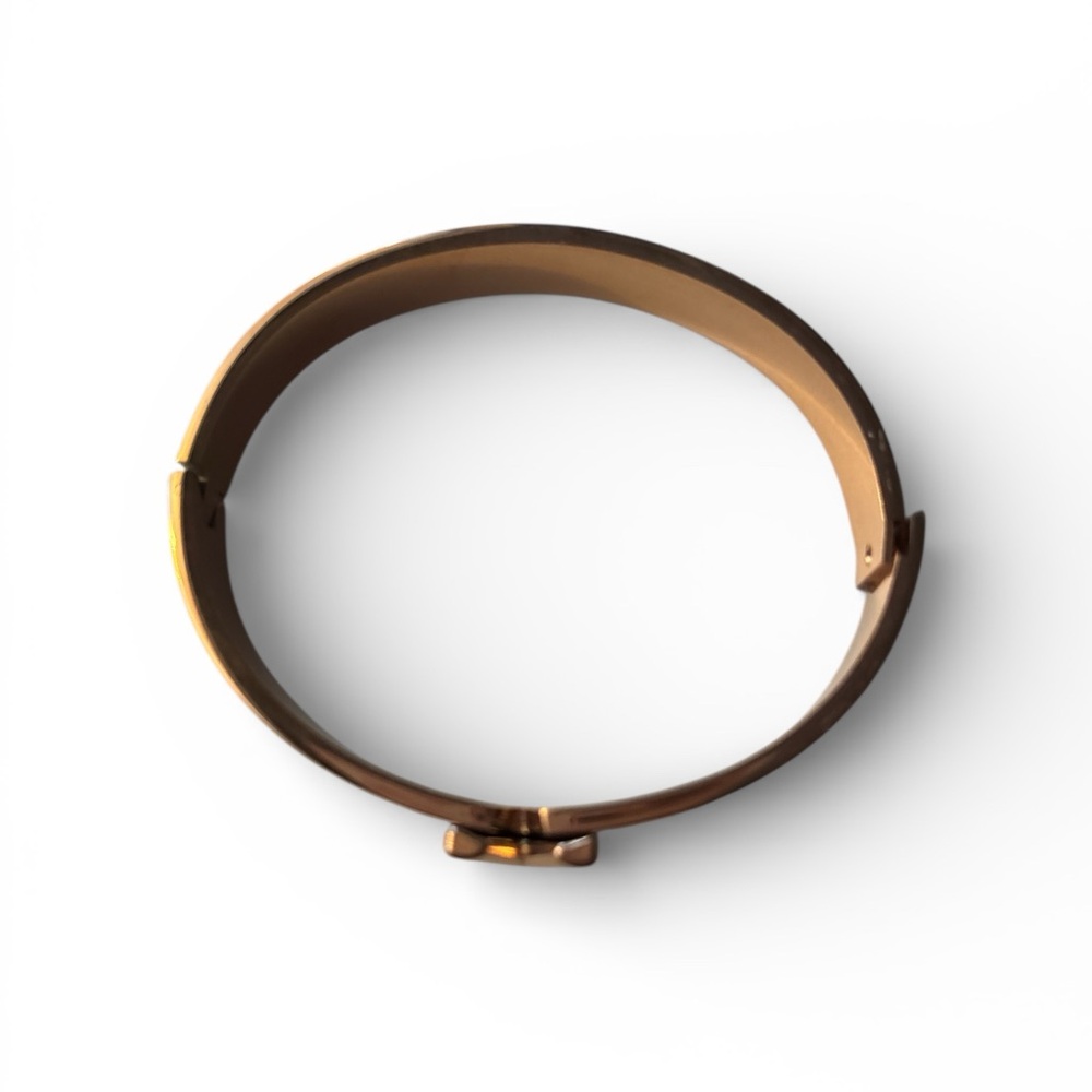 Brown and Gold Designer Inspired Bangle Bracelet - Picture 2 of 2